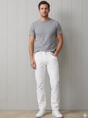 Buck Mason white ford standard jean N001 size 38x34 new straight leg